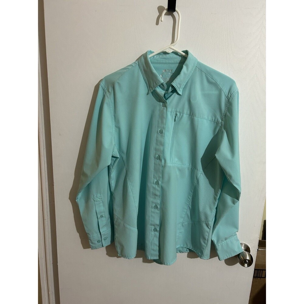 Silver Bait Women’s L Blue Button-Up Long Sleeve Fishing Shirt